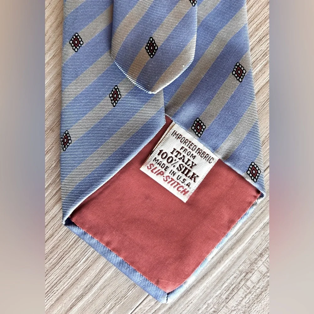 Giorgio Sant’ Angelo Men’s Silk Tie Gray/Blue Career Executive Professional